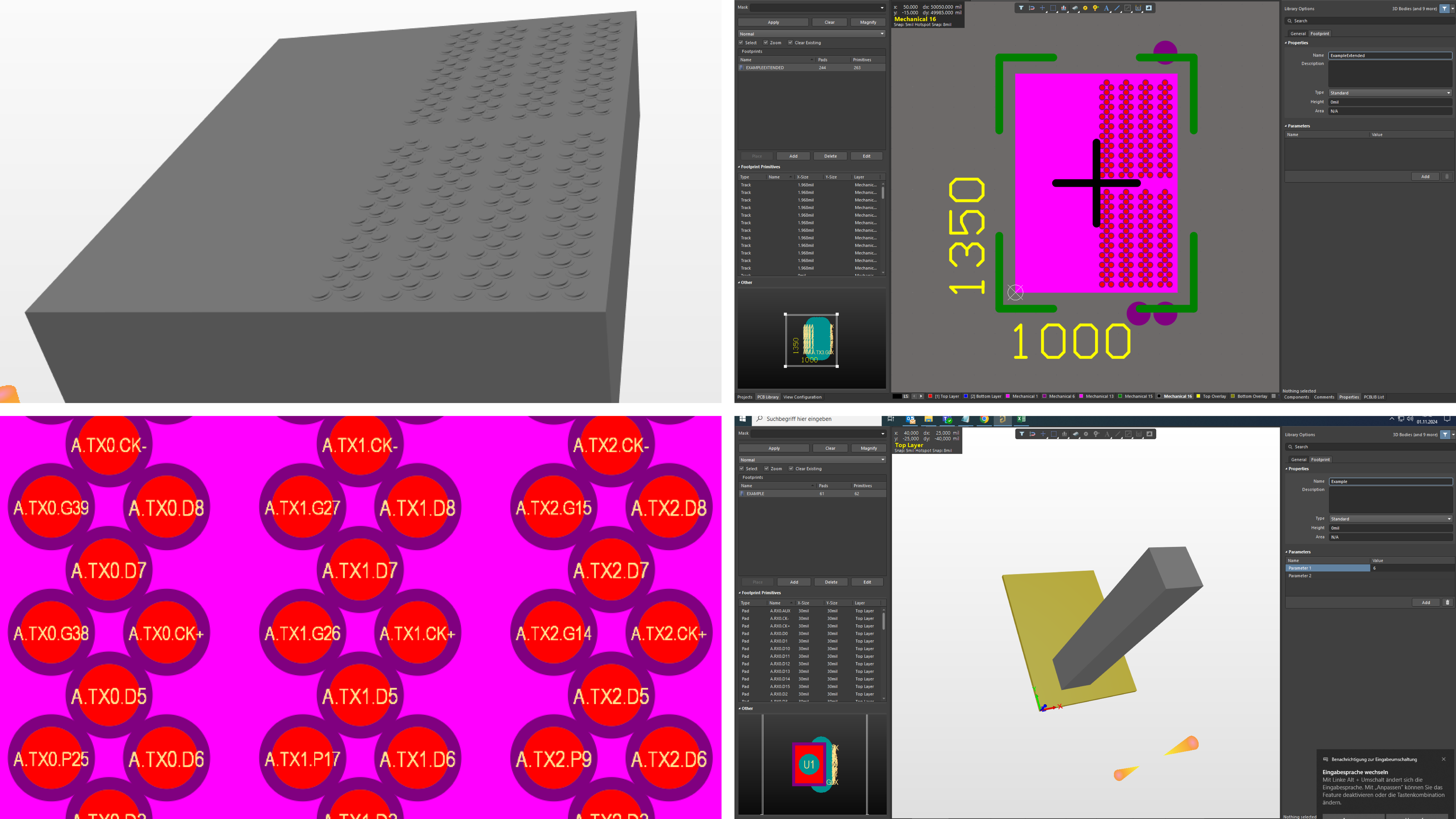 Erzeugter Footprint und 3D-Modell